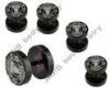 Black Unisex Hand Polishing Surgical Steel Plugs Fake Tunnel Earring With Logo