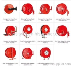 swinging fire hose reel, fire hose reel with swivel arm, fixed fire hose reel