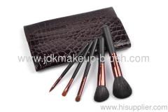 Animal Hair 5pcs Cosmetic brush set with PVC pouch