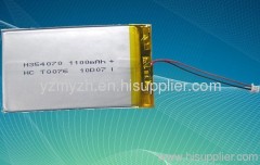 3.7v 1100mAh Rechargeable Li-Polymer Battery for GPS