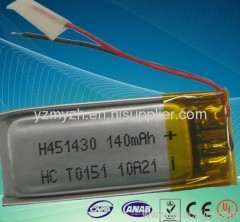 Lipo Battery, 3.7V, 140mAh, Lithium Cell, Lithium Battery