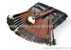 professional!Brown case 30pcs makeup brush set wooden makeup brushes