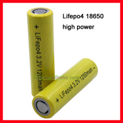 Lifepo4 18650 1200mAh 10-15C High Discharge Battery