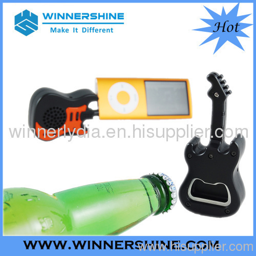 Guitar shape mini speaker with bottle opener function