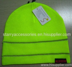 acrylic double layer knitted hat