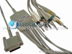 HP one piece 10-lead EKG cable with leadwires