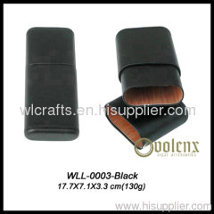 black leather cigar holder for 3 cigars