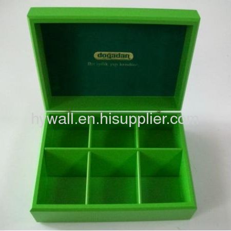 Wooden tea box, green color finished