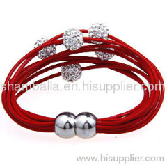 Wholesale Swarovski Leather Crystal Bracelet Magnetic Clasp