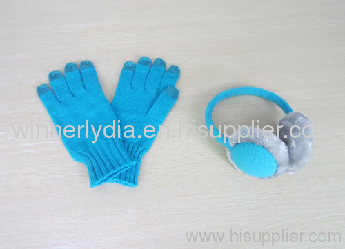 Touch screen glove and earmuff suite