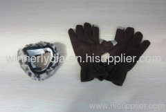 Brown suede touch glove in warm and soft touch