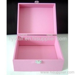 MDF wood box, Pink colour stained, hinge & clasp box