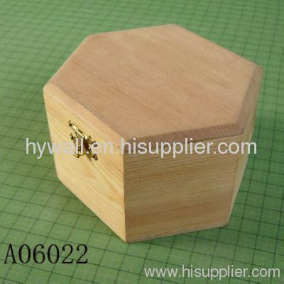 Hexagon shape wooden box, candy box, hinge& clasp