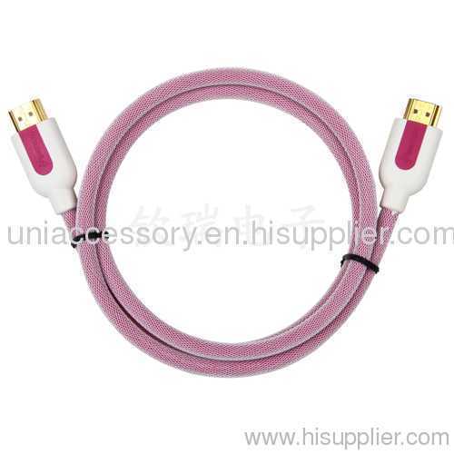 New design HDMI cable pink color for PS3/HDTV