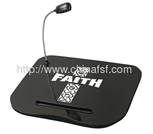 Hot selling laptop desk with built-in cushion and light