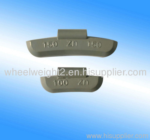 Zinc clip on wheel weight