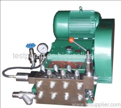 High flow rate hydrostatic pressure test pump