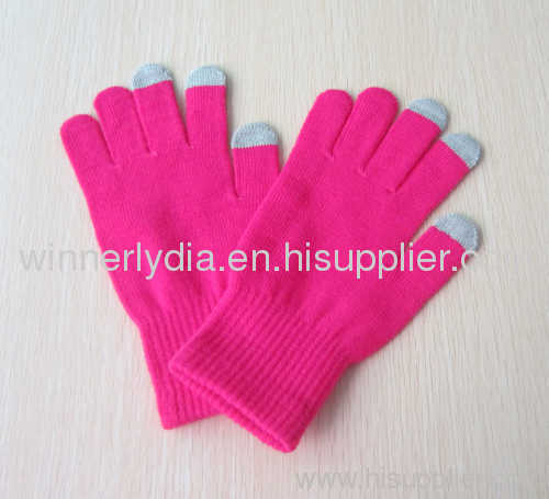 Acrylic knitted touch screen in warm and soft touch