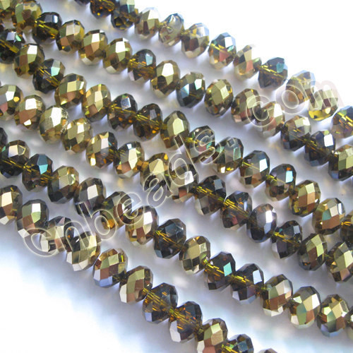half gold plated rondelle crystal beads wholesale from China beads factory