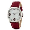 D&G Dolce & Gabbana Women's DW0692 Pose Classic Boyfriend Analog White/Red Watch