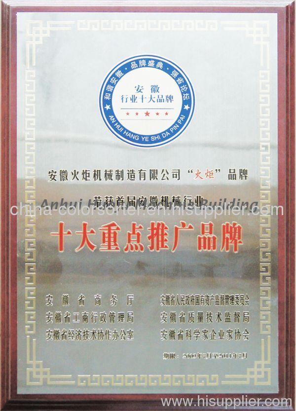 Top Ten Promotion Brand in Anhui Industrial Field