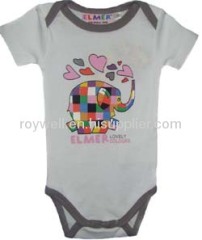 Cotton short sleeve round neckline infant bodysuits cloth