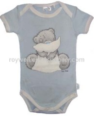 Short sleeve round neckline cotton baby bodysuits