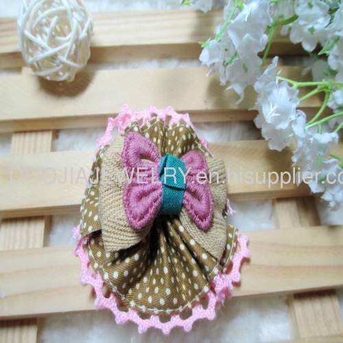 New type HandmadeFashion Children Hair accessories BYFJ1206 Flower with Bowknot Children hair clip/Hairpin/ hair grip