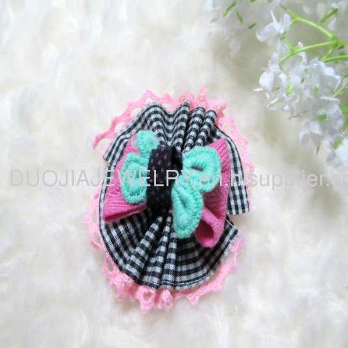 New type HandmadeFashion Children Hair accessories BYFJ1206 Flower with Bowknot Children hair clip/Hairpin/ hair grip