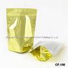 Clear Outside Printing Coffee, Food Packaging Plastic Bags With Bottom Gusset And Zipper