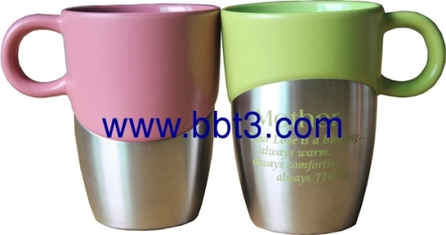 2013 new style ceramic & stainless steel mug