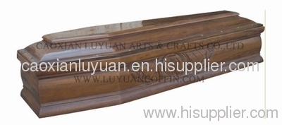 European style wooden coffin