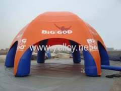 Inflatable spider dome tent