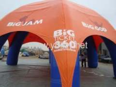 Inflatable spider dome tent