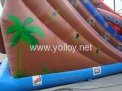 Giant inflatable Kraken slide with large octopus
