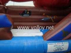 Giant inflatable Kraken slide with large octopus