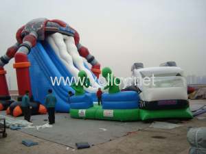 Alien invasion large inflatable slide