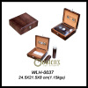 Cigar Leather Humidor Box Set with Cigar Tube & Leather Case