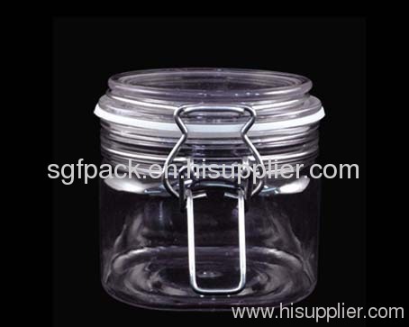 Fashion food container 520ml Plastic PET Storage jar Professional Plastic package Manufacturers Cuboid type
