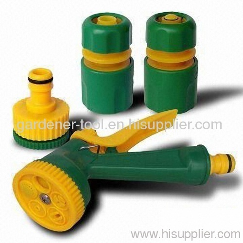 plastic garden hose nozzle set with fitting