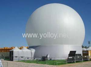 large inflatable white projection dome tent