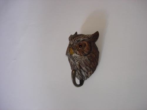 handmade wood owl hook