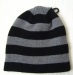 Acrylic strip doubel layer knitted winter hat