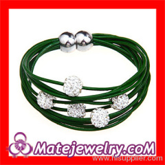 Wholesale Jewelry,Fashion Handmade Friendship Leather Wrap Bracelet Cheap
