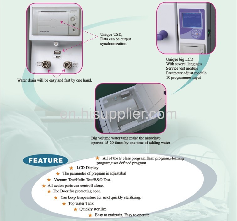 MR-18L-G New style Dental Autoclave 18L with top water tank