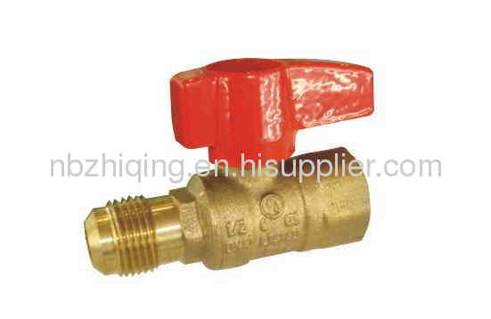 CSA 1/2;5psig &UL 250psi Approved,Flare x FIP Brass Gas Ball Valve With Aluminum Lever Handle