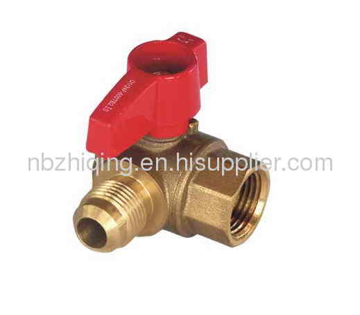 CSA 1/2;5psig Approved,Flare x FIP Brass Gas Angle Ball Valve With Aluminum Lever Handle