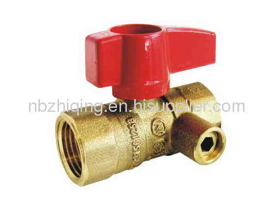 CSA 1/2 psig Approved,FIP x FIP Brass Gas Ball Valve With 1/8 NPT Side Tap ,Aluminum Lever Handle