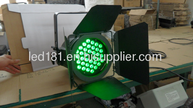 36*3w tri color aluminul led par 64 light equipment with barndoors