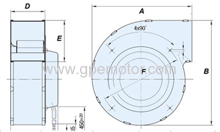 48V Telecom air conditioner Brushless DC Fan with single inlet and low noise